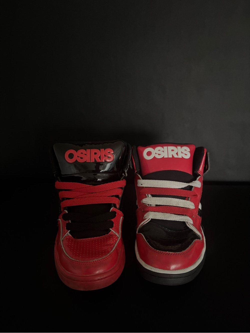 Osiris NYC 83 Color Block High Top Sneakers Red & Black - Picture 2 of 4